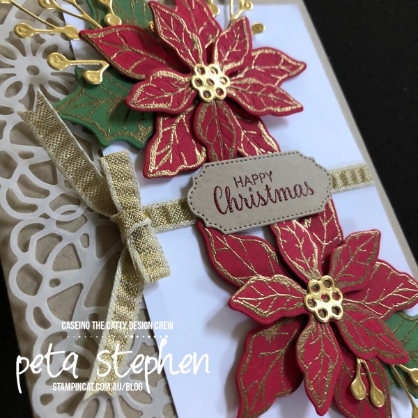 #stampin_cat #ctc292 #poinsettiapetals #vellumdoilies #christmascard #stampinup